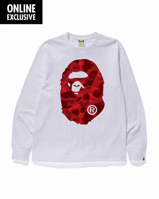 Camiseta Bape Color Camo Big Ape Head Hombre Blancas | APQNF-2038
