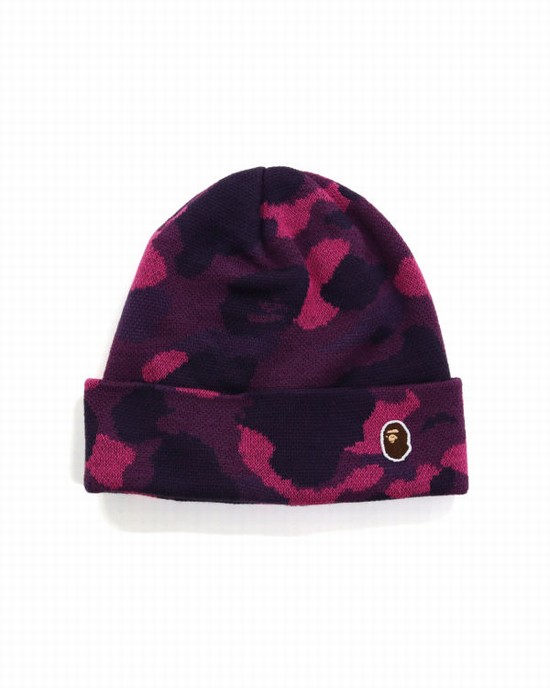 Gorras Bape Color Camo Hombre Moradas Oscuro | QMPYO-0382