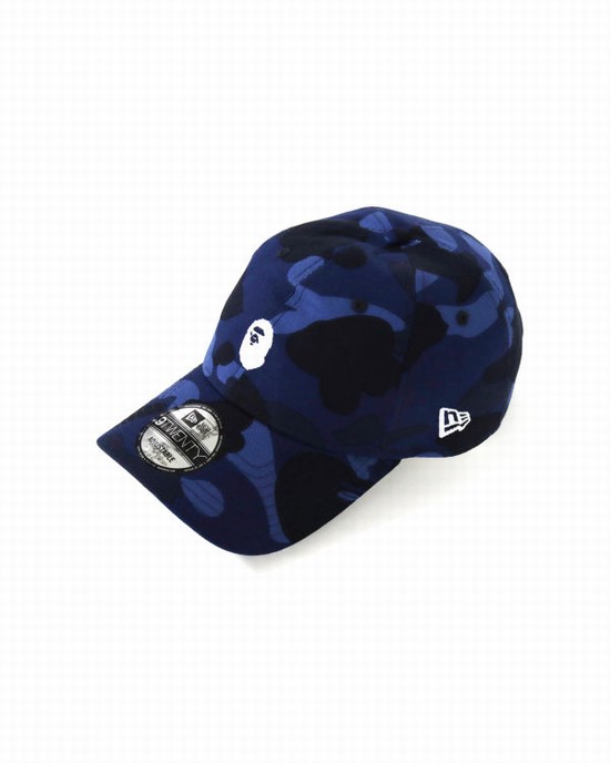 Gorras Bape New Era Color Camo Ape Head 9twenty Hombre Azules | DLEUK-4596