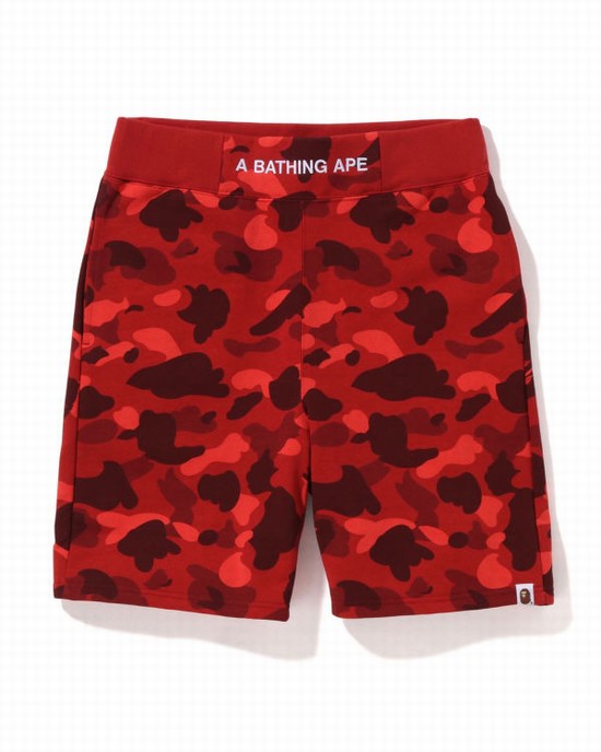 Pantalones Cortos Bape Color Camo Hombre Rojas Claro | MJFVB-5620