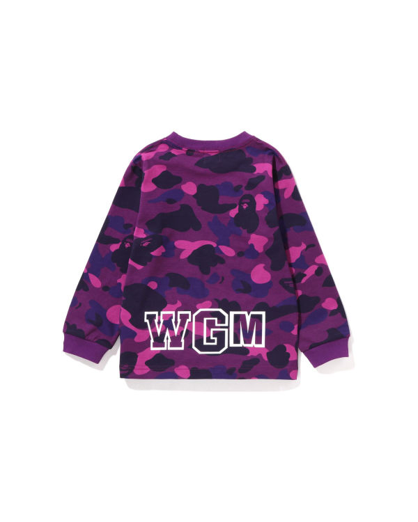 Camiseta Bape Color Camo Shark L/S Niños Moradas | PKDUX-1825