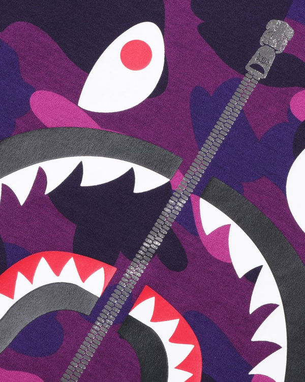 Camiseta Bape Color Camo Shark L/S Niños Moradas | PKDUX-1825
