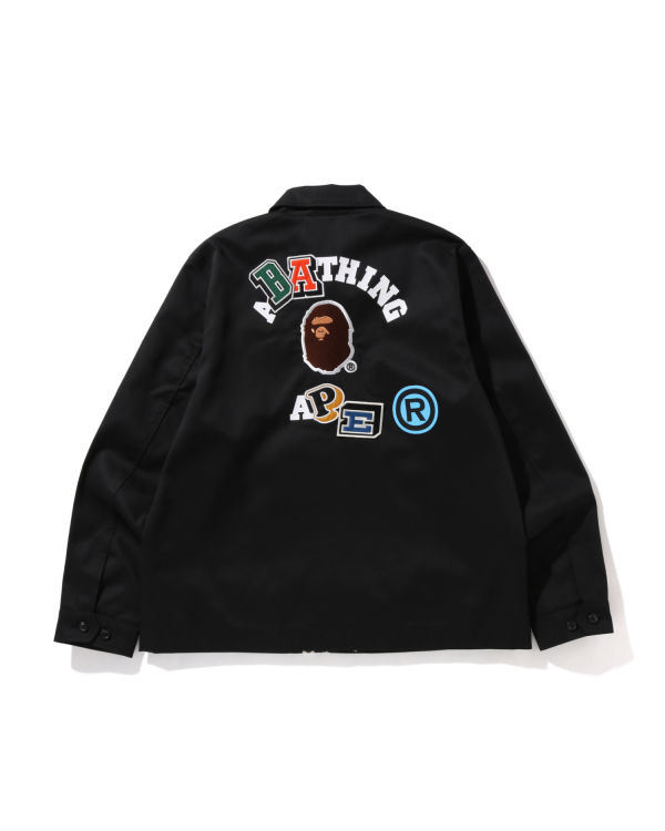 Chaquetas Bape Multi Fonts Relaxed Fit Zip Hombre Negras | GQCMT-2803