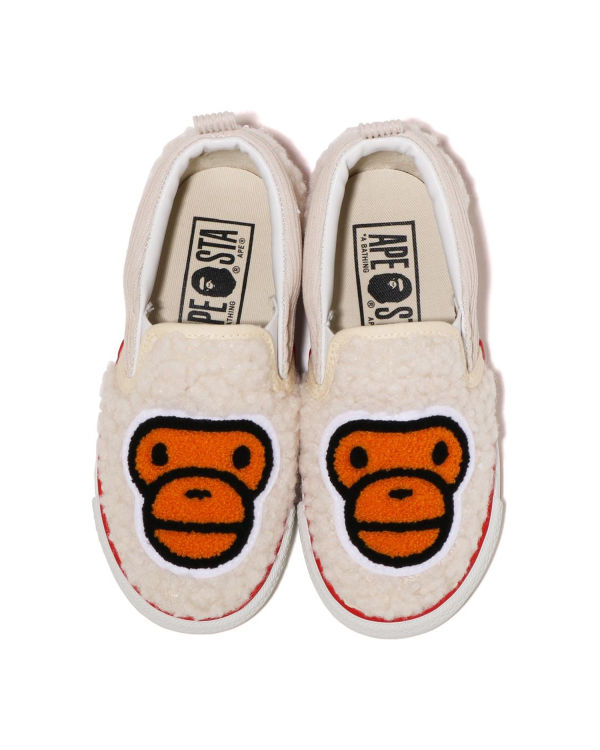 Zapatillas Sin Cordones Bape Milo Boa Niños Blancas | KDTIY-2318